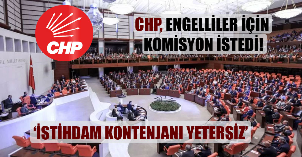 CHP, engelliler için komisyon istedi!